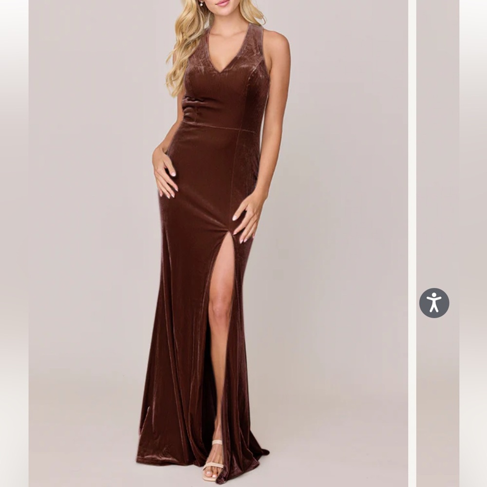 Revelry Mahogony Brown Velvet Maxi Dress
